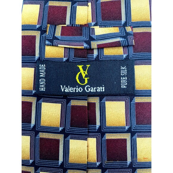 Valerio Garati Geometric Italy Italian Handmade Silk Tie Neck Luxury Vintage - Picture 6 of 6